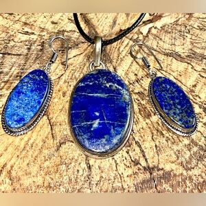 Lapis Lazuli Pendant & Earrings Set